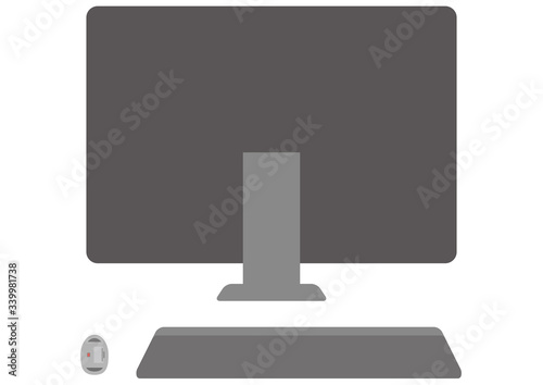 一体型デスクトップパソコンの背面イラスト
