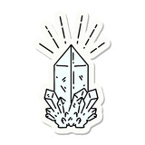 sticker of tattoo style quartz crystal