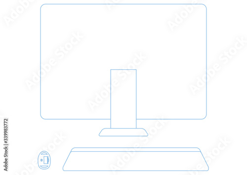 一体型デスクトップパソコンの背面イラスト