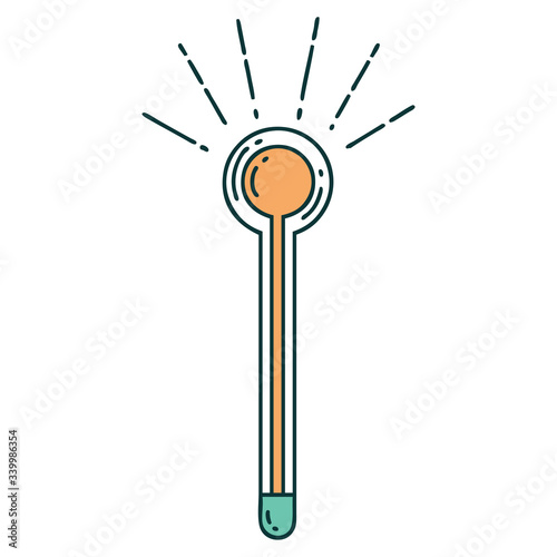 traditional tattoo style glass thermometer