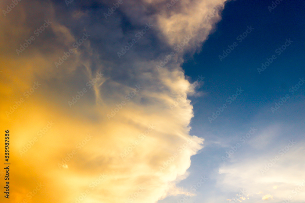 Clouds and the sky while sunset