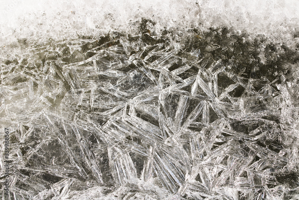 Spring ice surface. Spring ice surface.