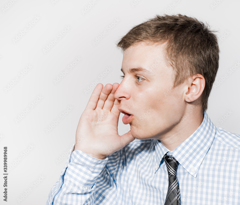 young man shouting