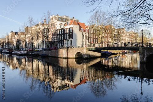 Amsterdam canal in the early morning