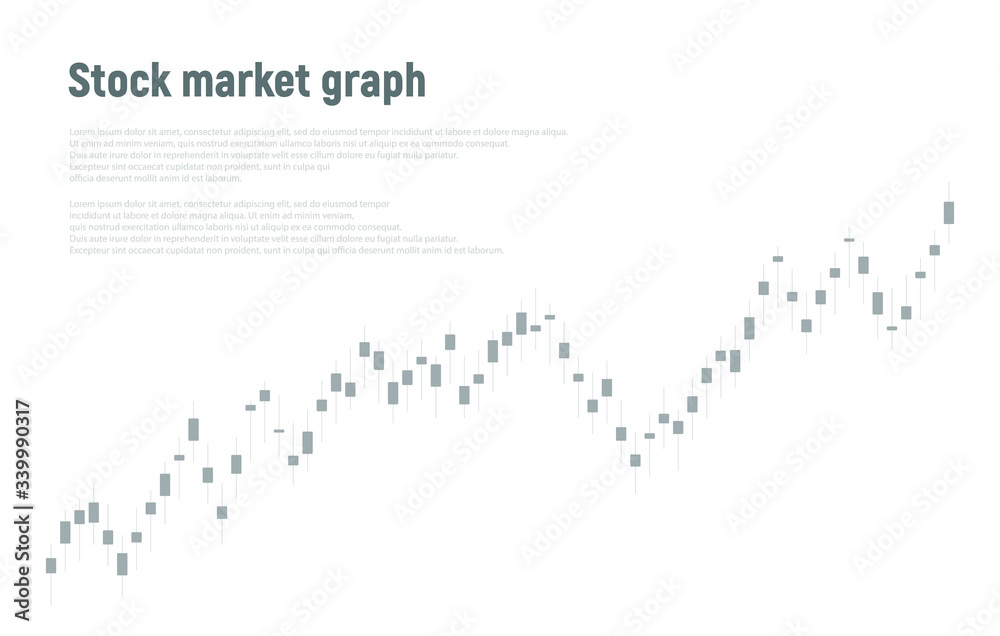 Stock market graph or forex trading chart for business and financial concepts, reports and investment on grey background Stock market graph or forex trading chart for business and financial concepts, reports and investment on grey background