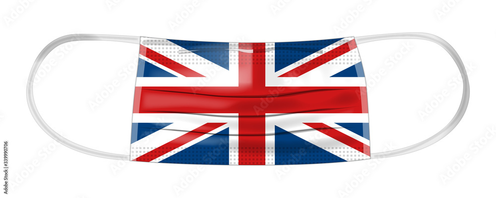 mascherina chirurgica antivirus colorata con colori della bandiera inglese  Stock Illustration | Adobe Stock