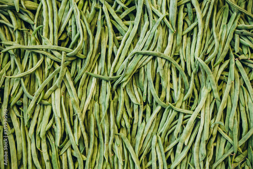 pods of beans, photo from above, concept of fresh organic vegetables from the vegetable garden pods of beans, photo from above, concept of fresh organic vegetables from the vegetable garden