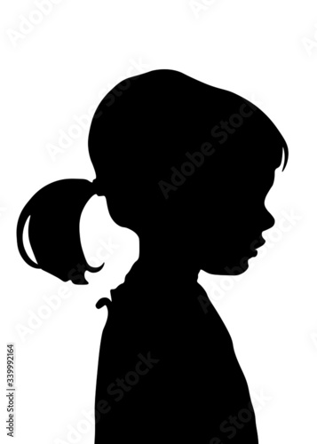 child, male profile picture, silhouette. Of the page	boy, girl