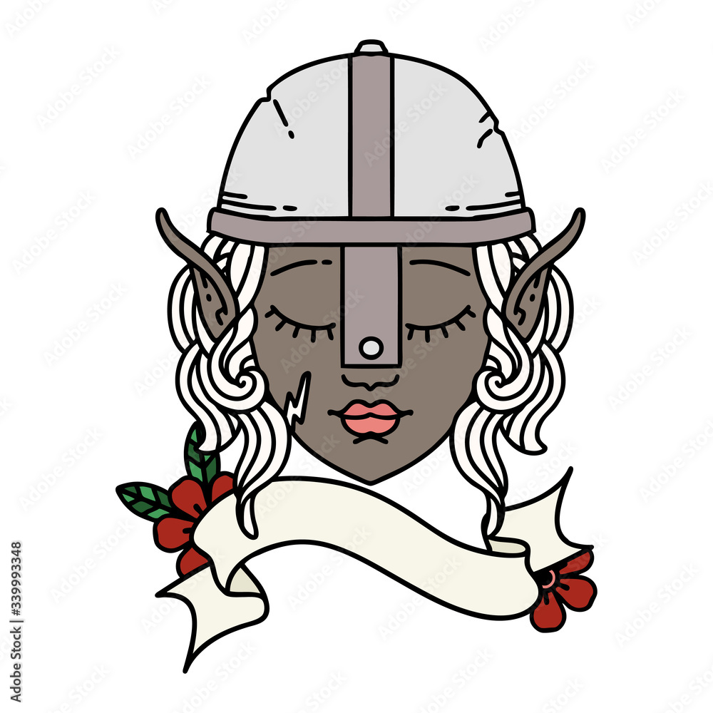 elf fighter character face illustration elf fighter character face illustration