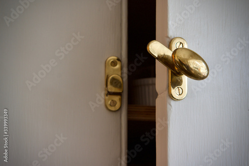 Brass cupboard latch on old english cupboard