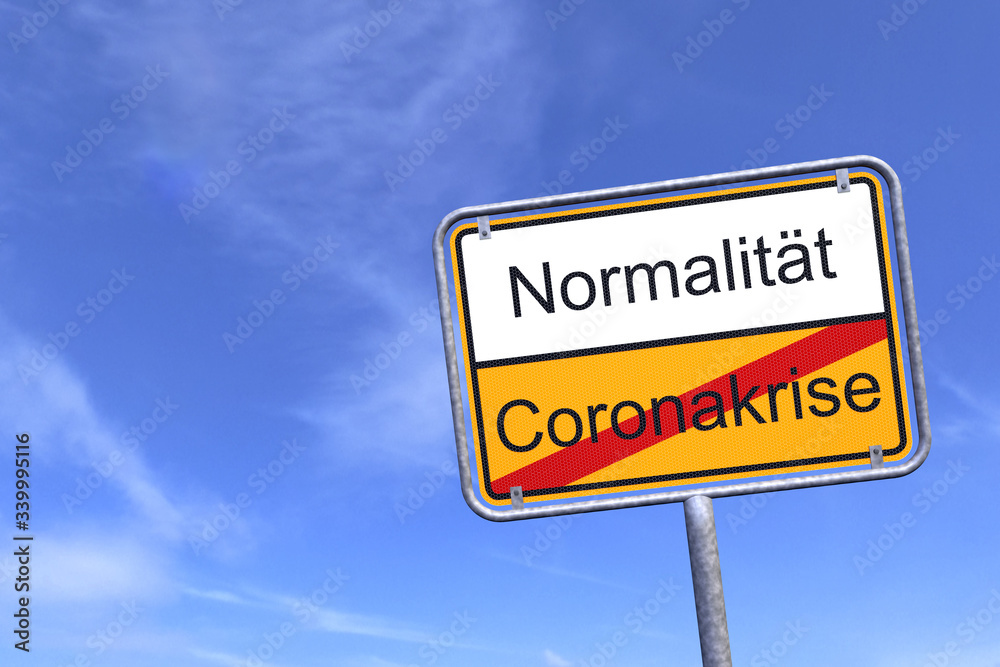 3d Illustation - Ortsschild - Ortstafel - SARS-CoV-2 - Coronakrise - Normalität - Coronavirus 3d Illustation - Ortsschild - Ortstafel - SARS-CoV-2 - Coronakrise - Normalität - Coronavirus