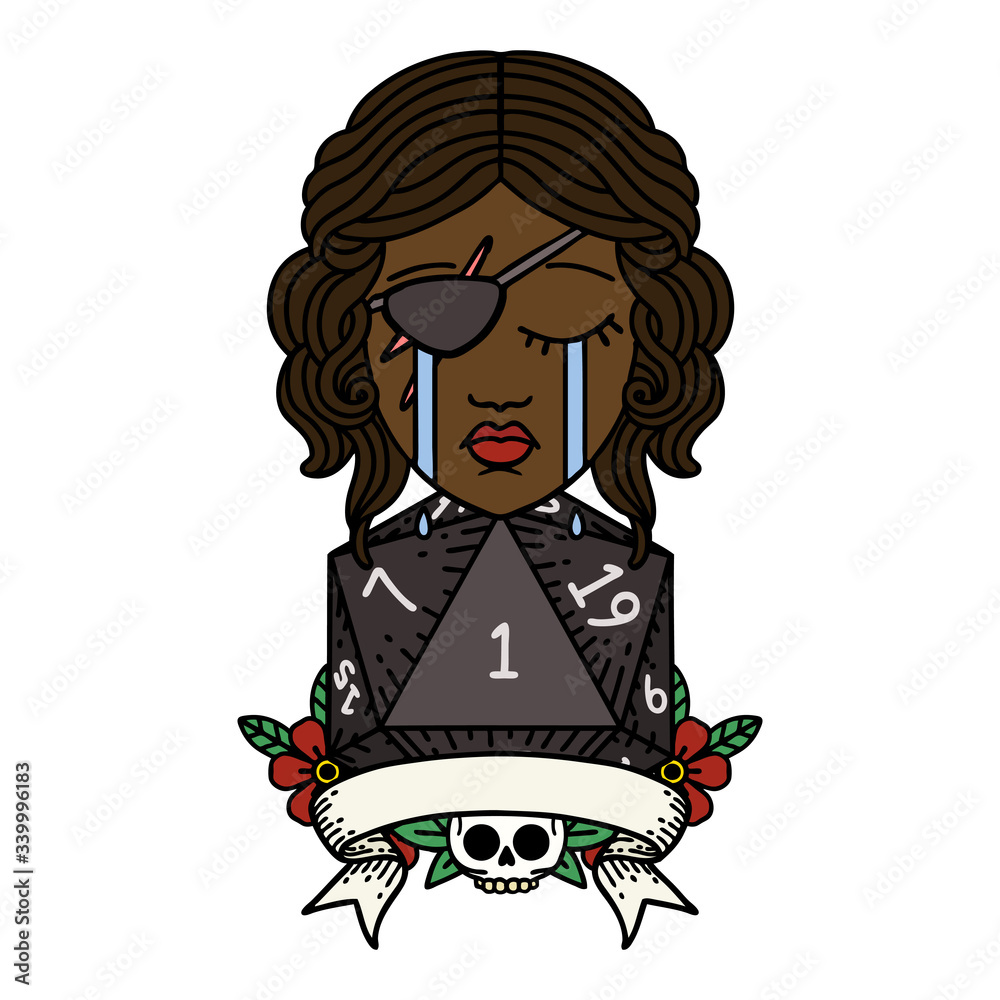 crying human rogue with natural one roll illustration crying human rogue with natural one roll illustration