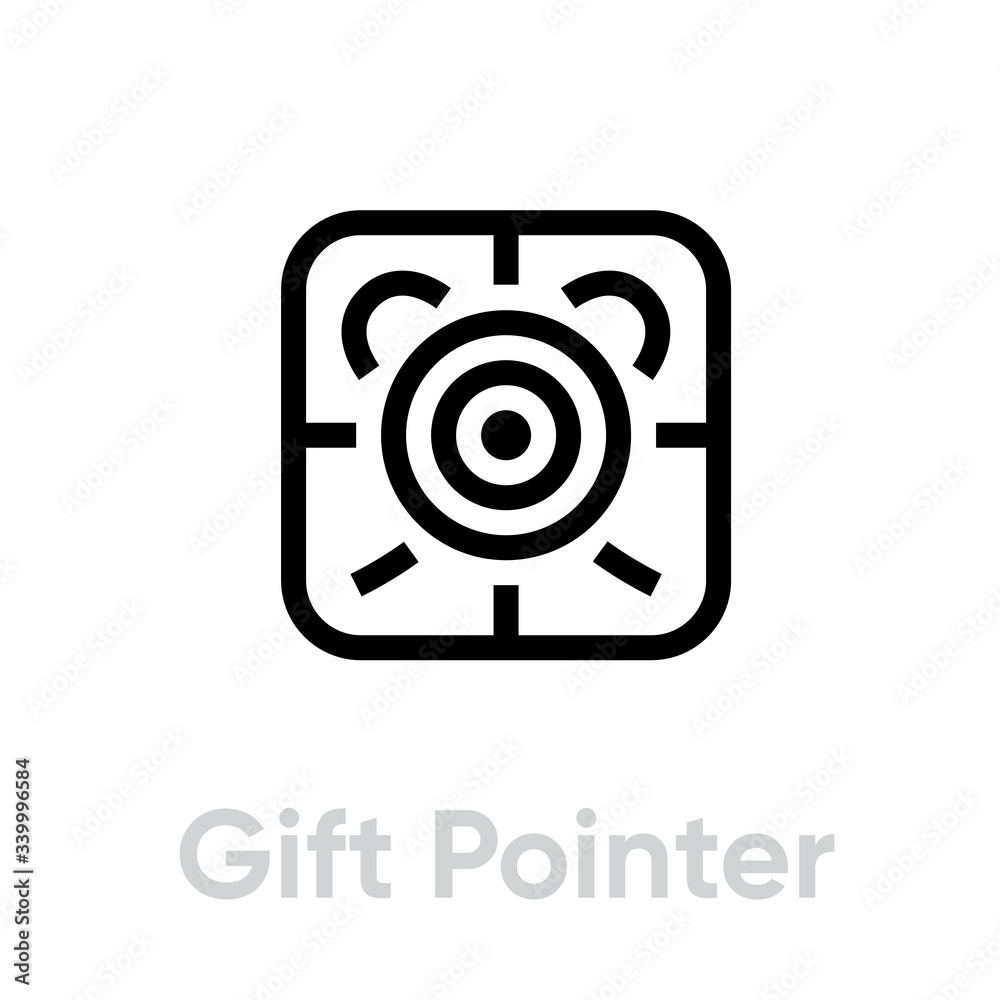 Gift Pointer Personal Targeting icon. Editable line vector. Gift Pointer Personal Targeting icon. Editable line vector.