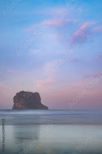 colorful and long exposure coastal landscape