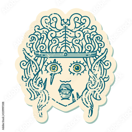 elf barbarian character face illustration