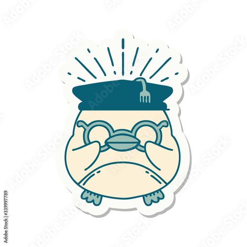 sticker of tattoo style educated robin