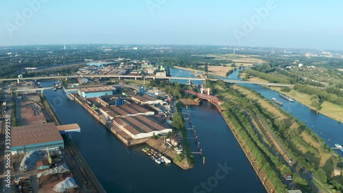 Hafenbecken in Ruhrort - Drohnenflug photo