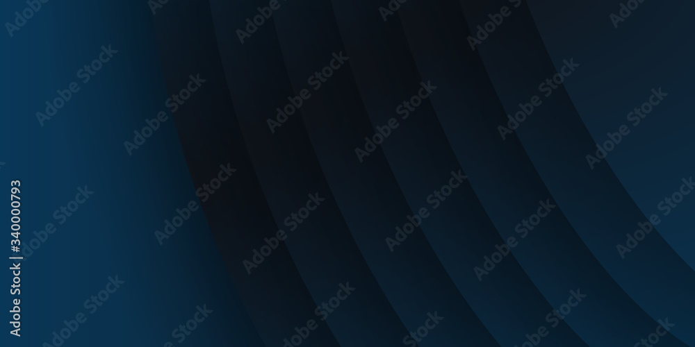Obraz premium Blue presentation background. Blue background curve wave metal pattern. Abstract 3D wave lines on dark blue background 