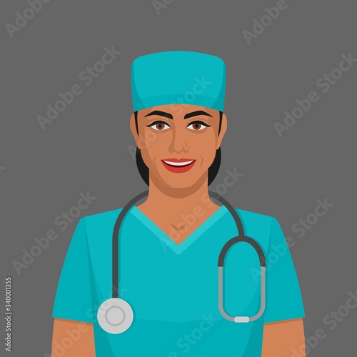 Smiling doctor woman with stethoscope