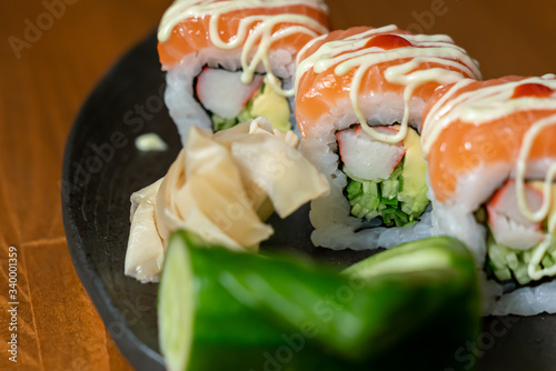 Asian Traditional Food Canadian Roll Sushi