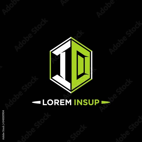 IO initial hexagon logo monogram designs modern templates .