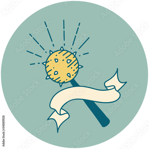 icon of tattoo style medieval mace
