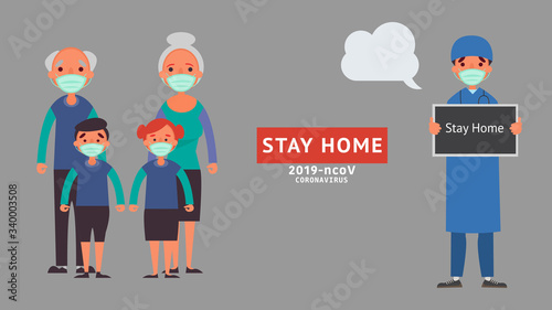 Stay home quarantine for Reduce the risk infection disease concept crisis situation that we’re all experiencing around the world due to the coronavirus Coronavirus 2019- ncov.