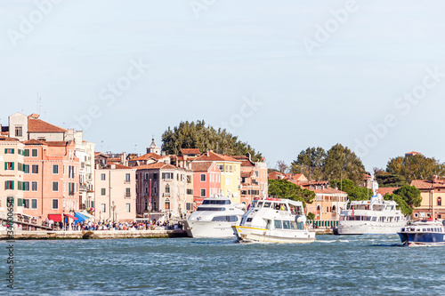 Wallpaper Mural Pleasure yachts near the promenade in old town of Venice, Italy. Torontodigital.ca