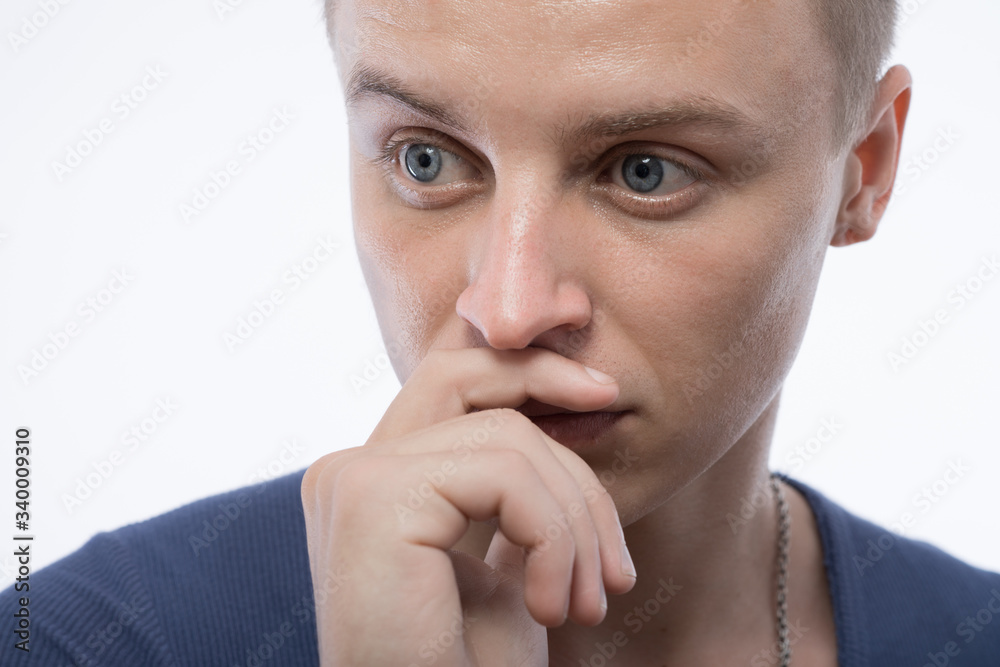 Portrait of handsome young thoughtful man Portrait of handsome young thoughtful man