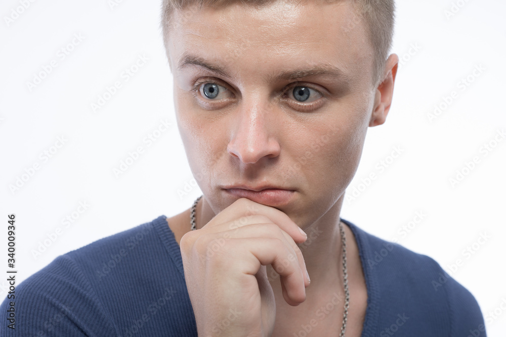 Portrait of handsome young thoughtful man Portrait of handsome young thoughtful man