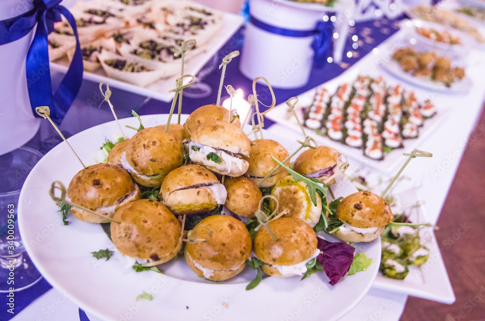 Fototapeta premium sandwiches with cold cuts and lard