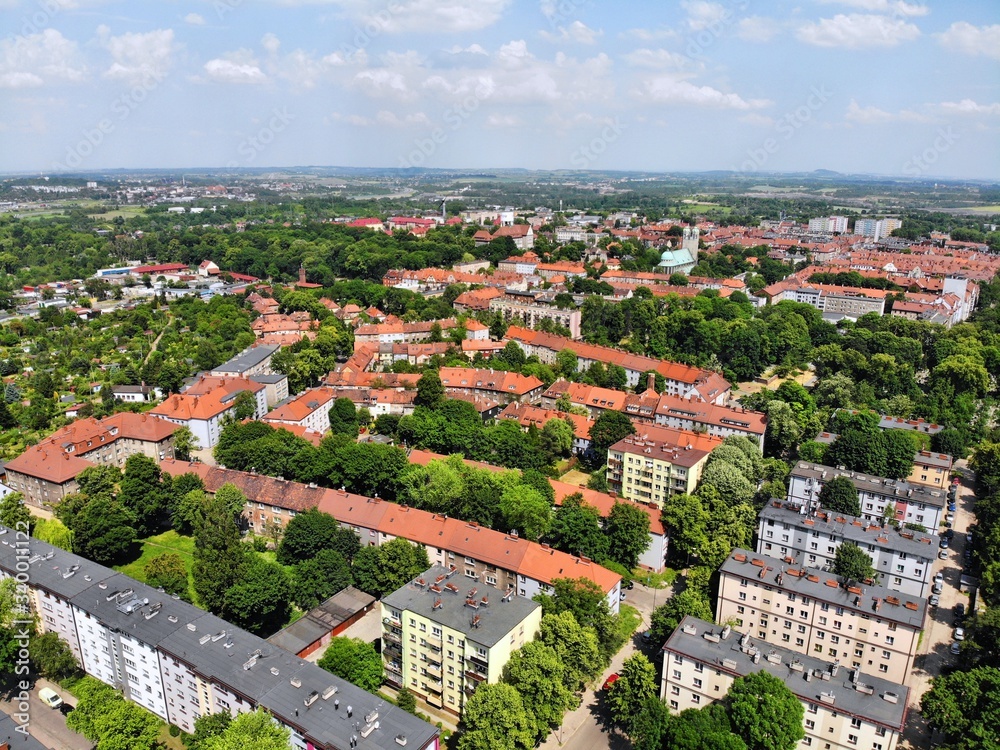 Bytom city aerial view