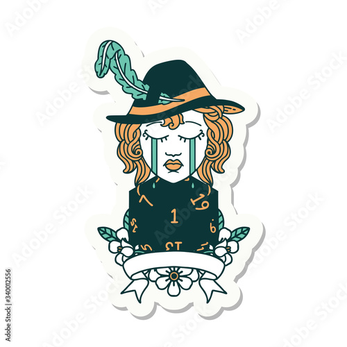 human bard character face sticker