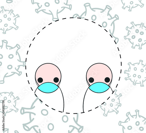 Couple in self isolation with mask 