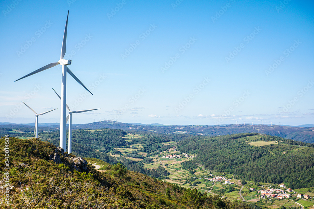 Landscape with wind turbines