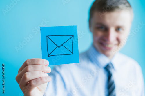 hand with email icon