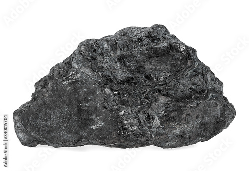 Large coal lump isolated on a white background