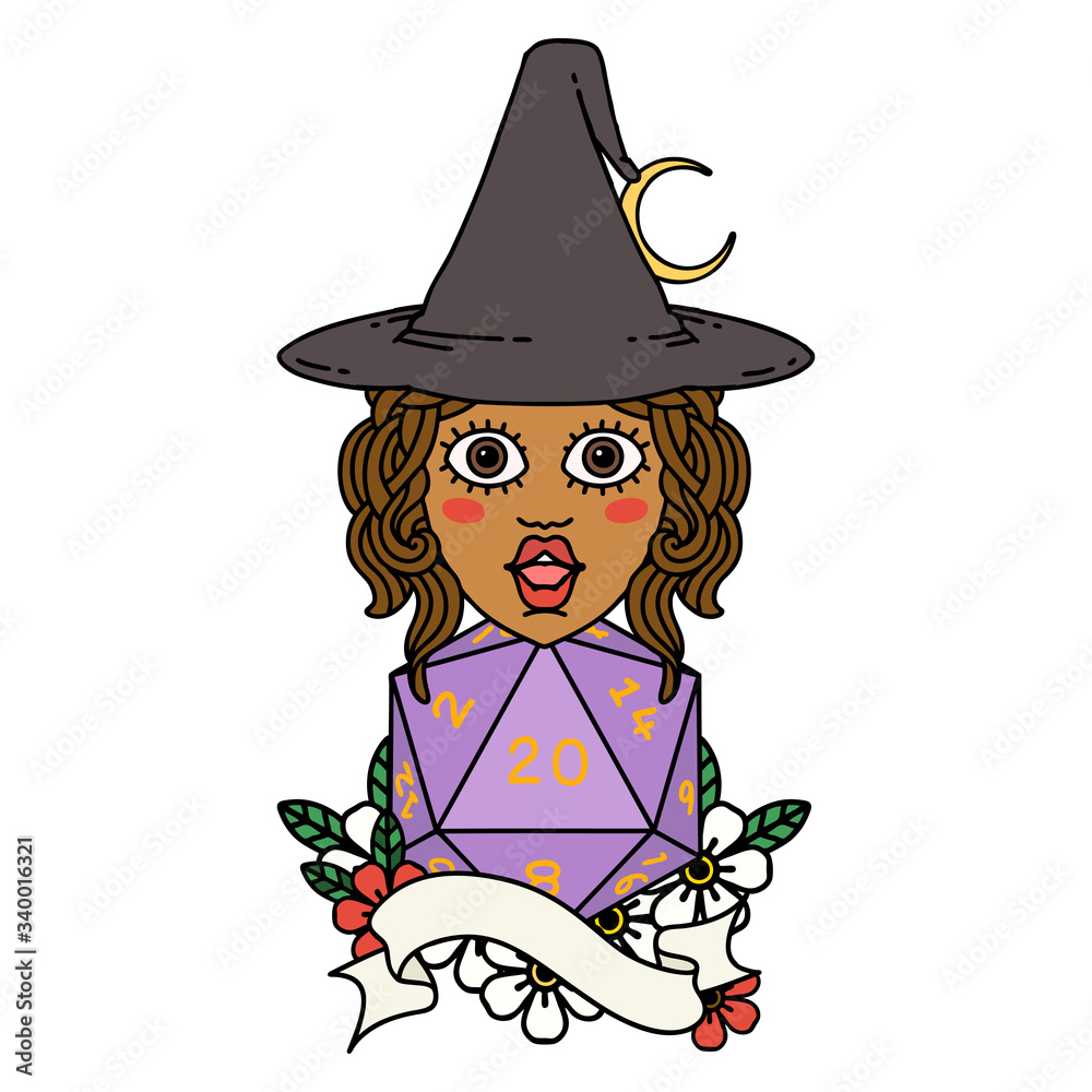 human mage with natural twenty dice roll illustration human mage with natural twenty dice roll illustration