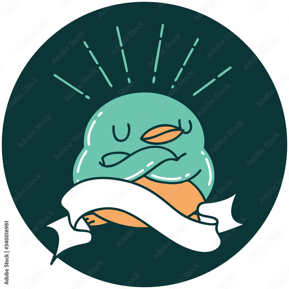 icon of tattoo style robin with folded wings icon of tattoo style robin with folded wings