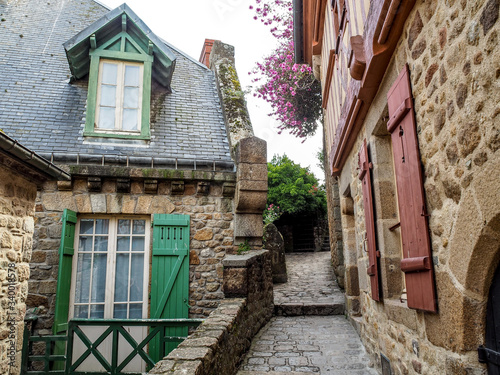 Narrow paths of the village of Mont Saint Michel