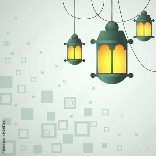 Ramadan lanterns with orange light