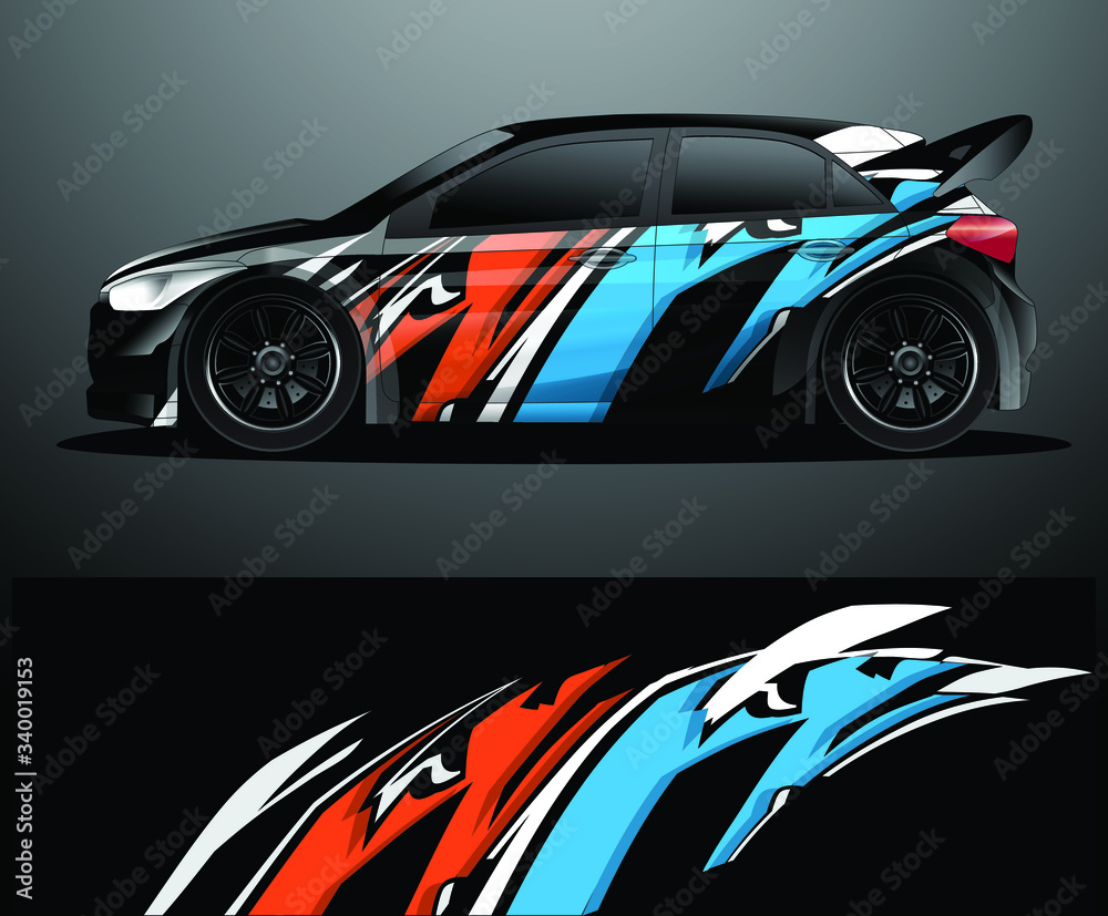 Rally car decal graphic wrap vector, abstract background Rally car decal graphic wrap vector, abstract background