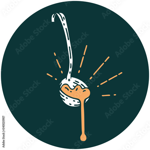 icon of tattoo style ladle of gravy