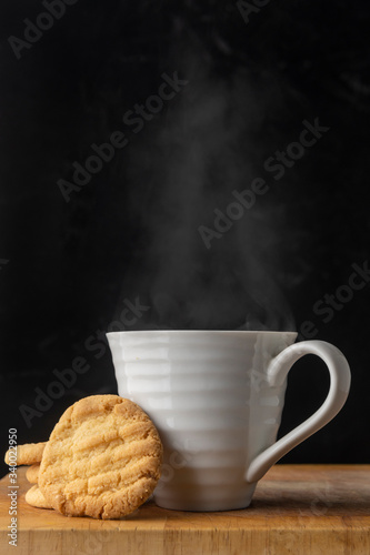 homemade biscuits and a steaming cup of tea