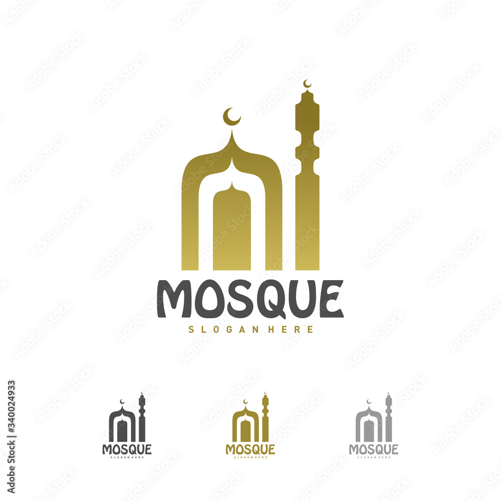 Mosque Logo Design Template Vector, Emblem, Concept Design, Creative Symbol, Icon Mosque Logo Design Template Vector, Emblem, Concept Design, Creative Symbol, Icon