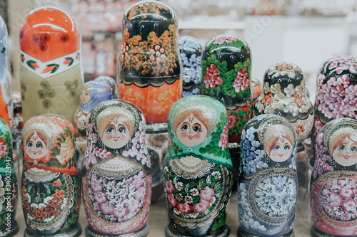 Russian national toy matryoshka in different colors