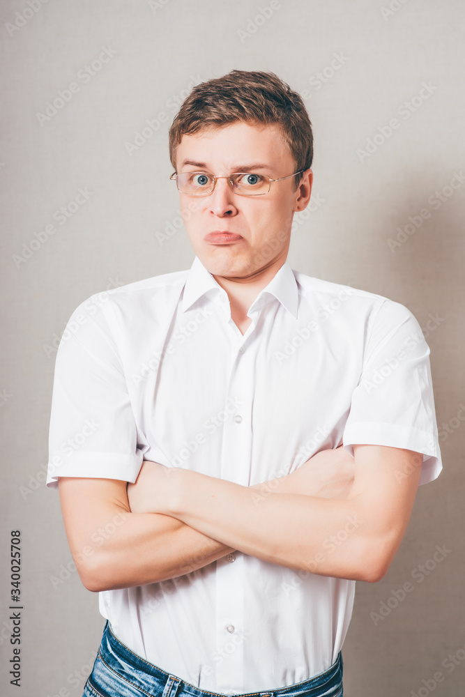 Man with astonished expression Man with astonished expression