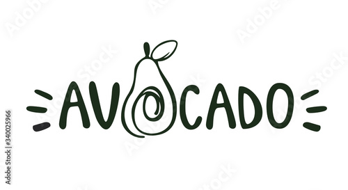 Avocado fruit logo template. Vector design, healthy food logo, avocado icon.