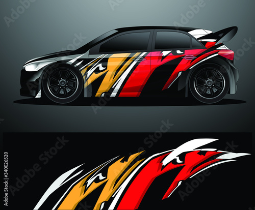 Rally car decal graphic wrap vector  abstract background