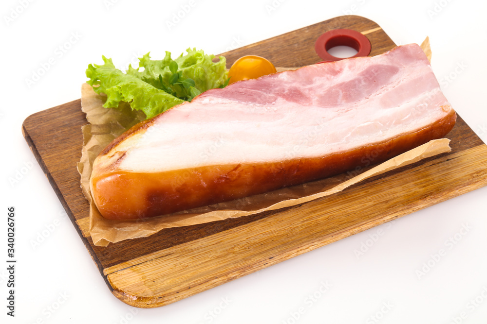 Smoked pork breast with salad leaves Smoked pork breast with salad leaves